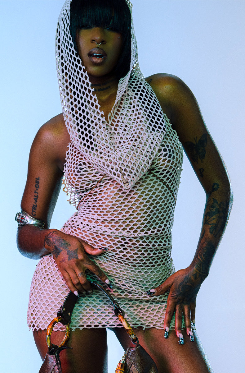 Net Worth Hooded Mini Dress